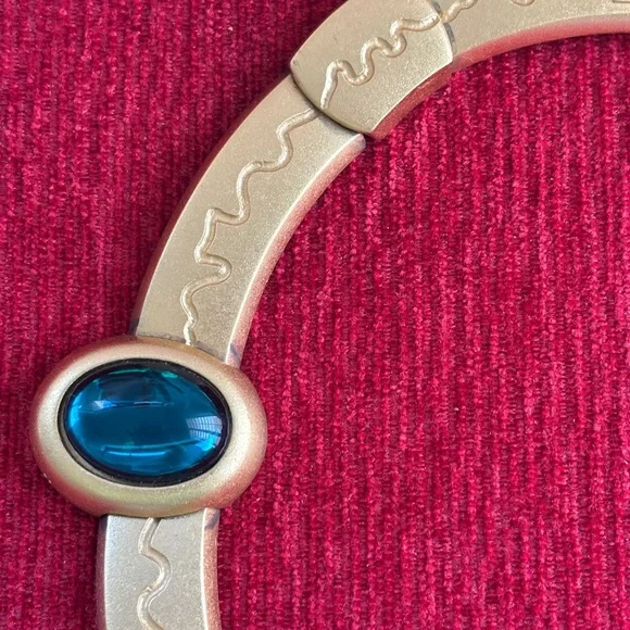 Monet Satin Gold Vintage Necklace Cabochons Necklace with Multicolor Gemstones - Picture 6 of 8